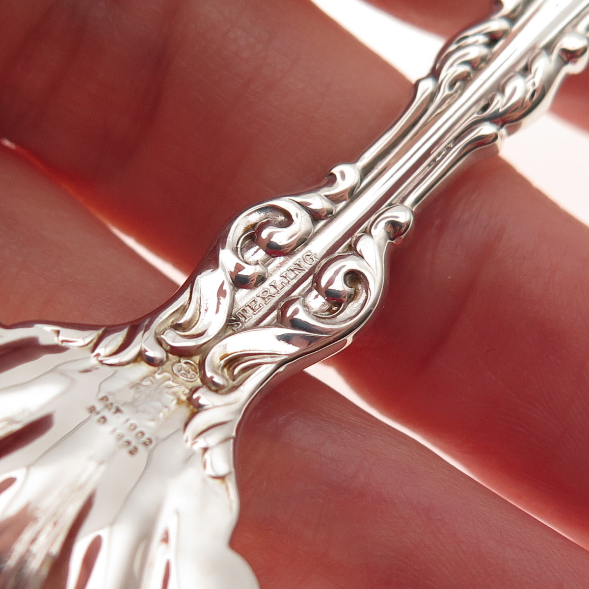 Whiting Mfg Co. 925 Sterling Silver Antique 1902 Lily Large Cucumber Server