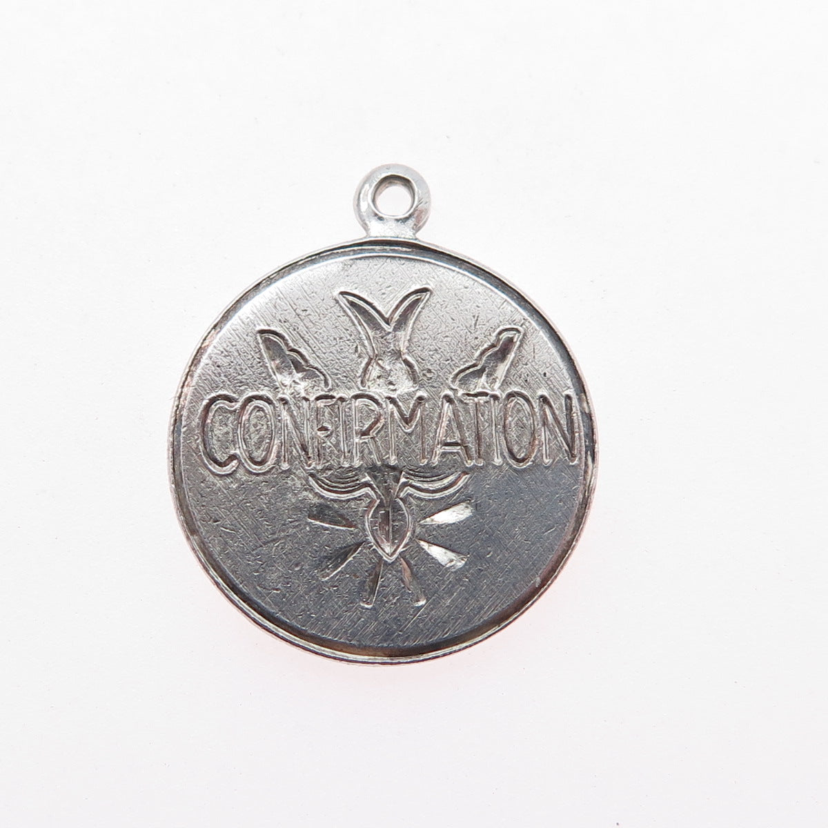 CREED 925 Sterling Silver Vintage Engraved Confirmation Charm Pendant