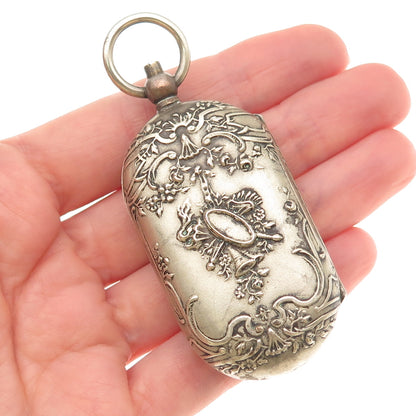 Antique Victorian France Extra Blanc Silver Plated Repousse Coin Case Holder