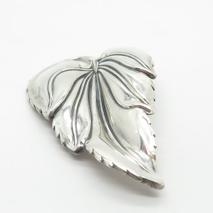 925 Sterling Silver Vintage Danecraft Leaf Pin Brooch