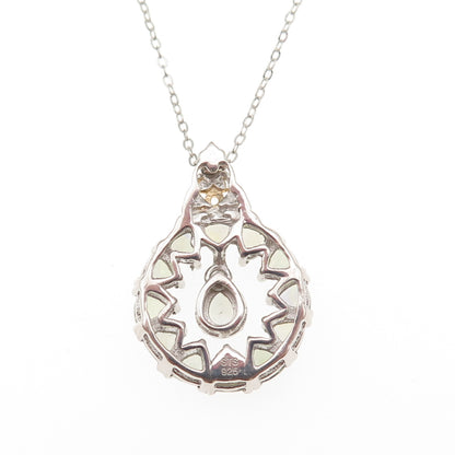Chuck Clemency Sterling Silver 2-Tone Real Green Amethyst & Peridot Necklace 20"