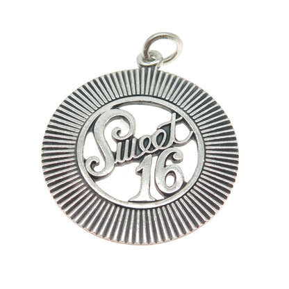 DANECRAFT 925 Sterling Silver Vintage "Sweet 16" Round Pendant