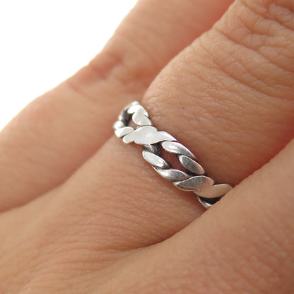 925 Sterling Silver Vintage Twisted Rope Braided Band Ring Size 6.25