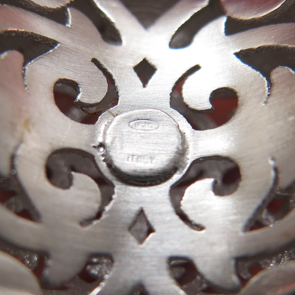 925 Sterling Silver Italy Modernist Floral Scroll Dome Ring Size 6.25