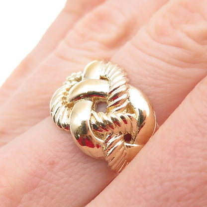 JCM Jacmel Mauritius 925 Sterling Silver Gold Plated Woven Ring Size 6.25