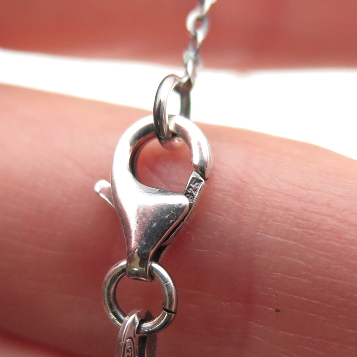 925 Sterling Silver Vintage Italy Modernist Disc Beaded Chain Necklace 16"