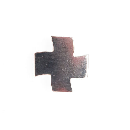 Zolotas 950 Silver Vintage Greece Wavy Cross Oxidized Slide Charm Pendant
