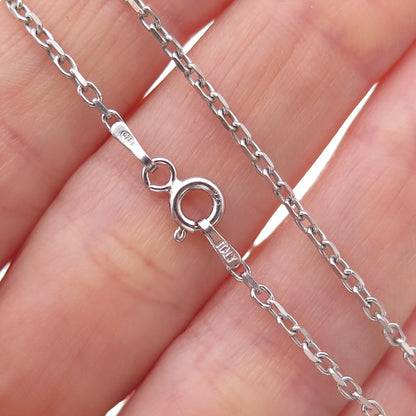925 Sterling Silver Vintage Italy Cable Chain Necklace 16"