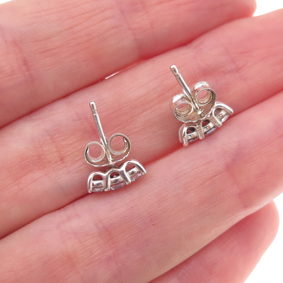 Pandora 925 Sterling Silver C Z Sparkling Elegance Stud Earrings