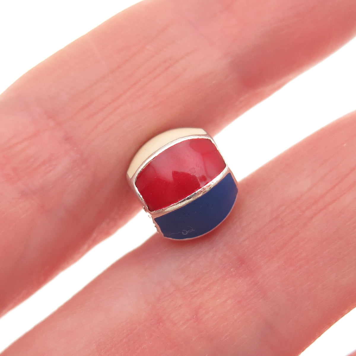 PANDORA 925 Sterling Silver Enamel Beach Ball Slide Bead Charm