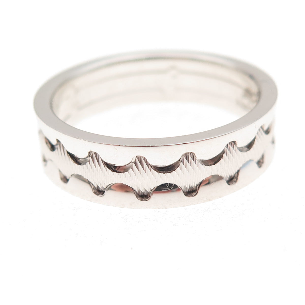 Neos 925 Sterling Silver Zig Zag Band Ring Size 10.25