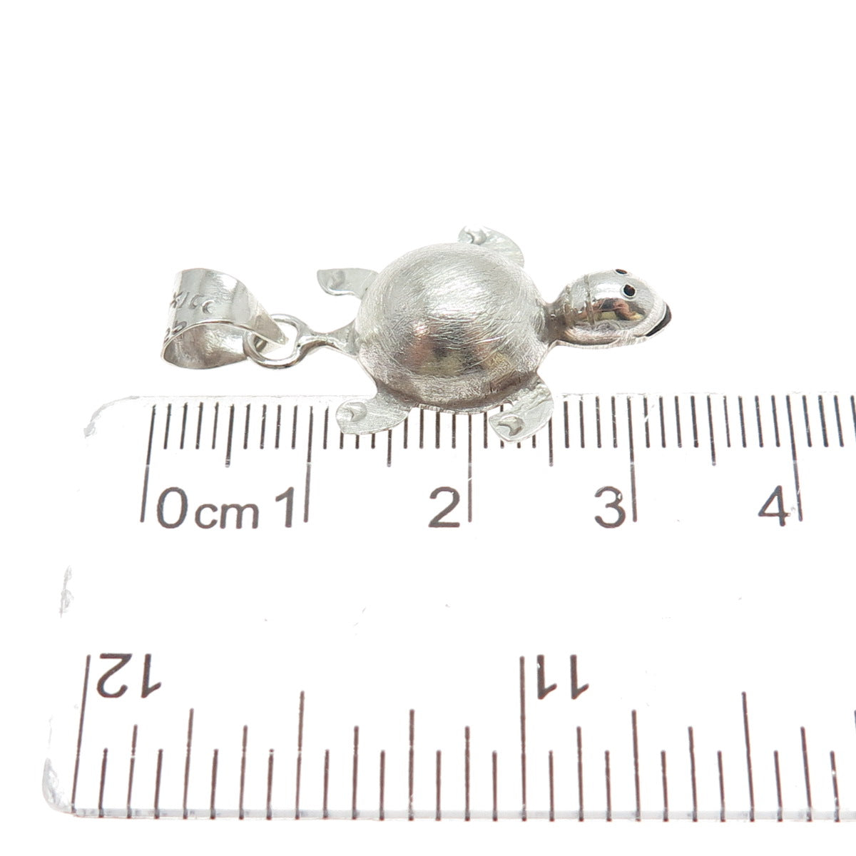 925 Sterling Silver Vintage Mexico Turtle 3D Charm Pendant