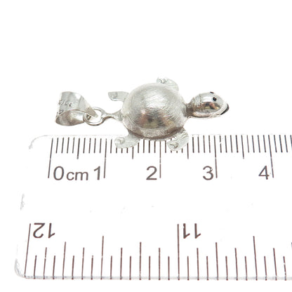 925 Sterling Silver Vintage Mexico Turtle 3D Charm Pendant