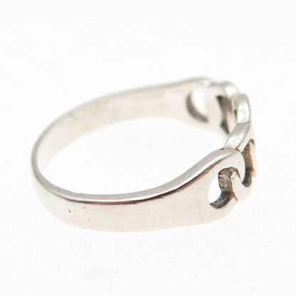 BOMA 925 Sterling Silver Vintage Interlocked Circle Link Ring Size 8