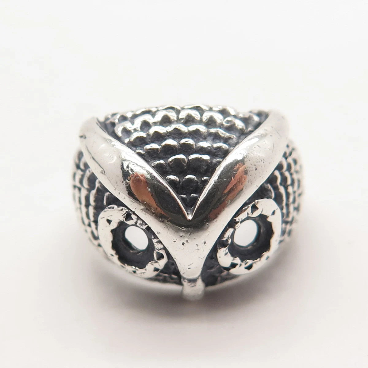 925 Sterling Silver Vintage Wise Owl Ring Size 7.5