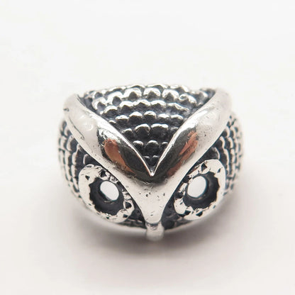 925 Sterling Silver Vintage Wise Owl Ring Size 7.5