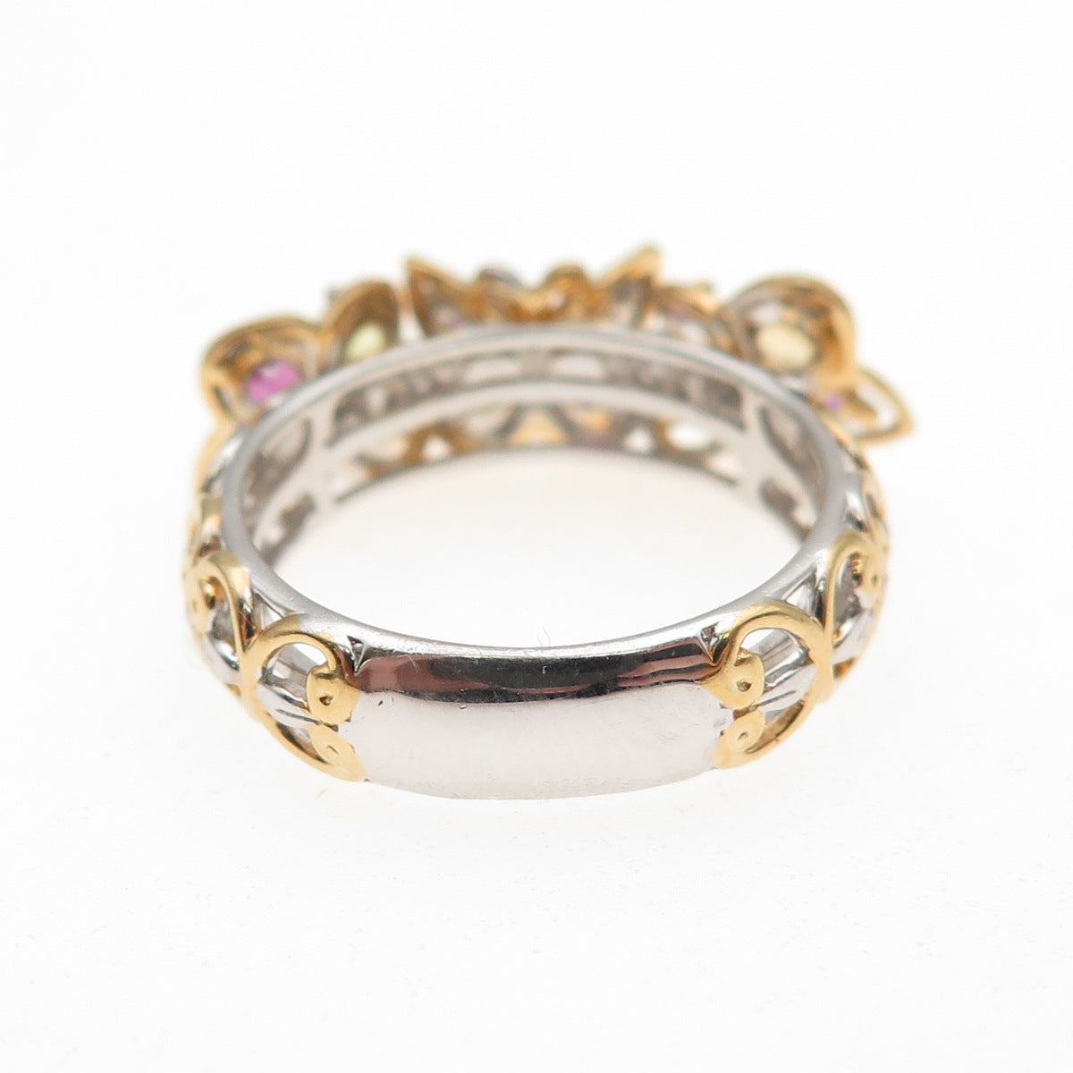 Michael Valitutti Gems En Vogue Sterling 2-Tone Multi-Gem Butterfly Ring Size 6