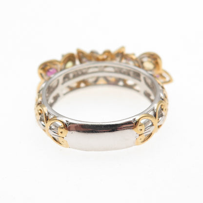 Michael Valitutti Gems En Vogue Sterling 2-Tone Multi-Gem Butterfly Ring Size 6