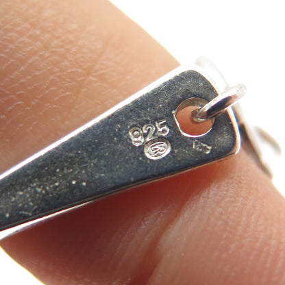 925 Sterling Silver Vintage Real Black Onyx Modernist Bar Chain Necklace 24"