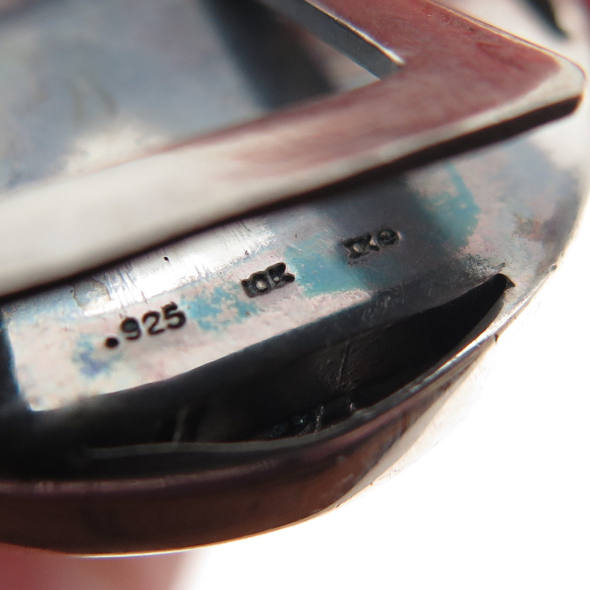 925 Sterling Silver 10K Gold Vintage Real Diamond Picture Frame Brooch / Pendant