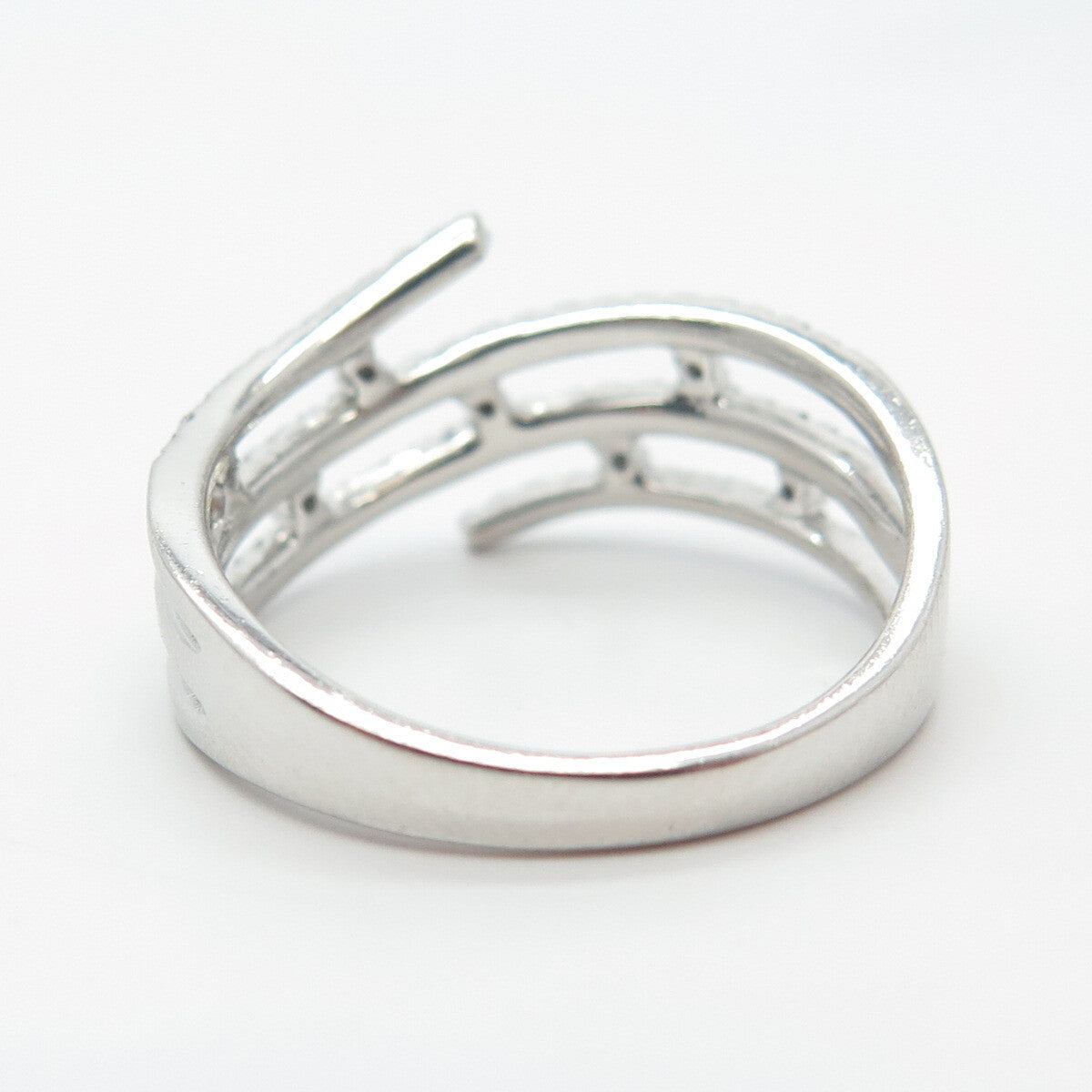 925 Sterling Silver Pave C Z Ring Size 7.25