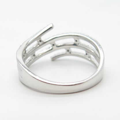 925 Sterling Silver Pave C Z Ring Size 7.25