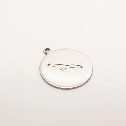 925 Sterling Silver USA Two In Town Flying Eagle Charm Pendant