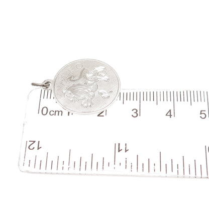 925 Sterling Silver Vintage Leo Zodiac Sign Charm Pendant