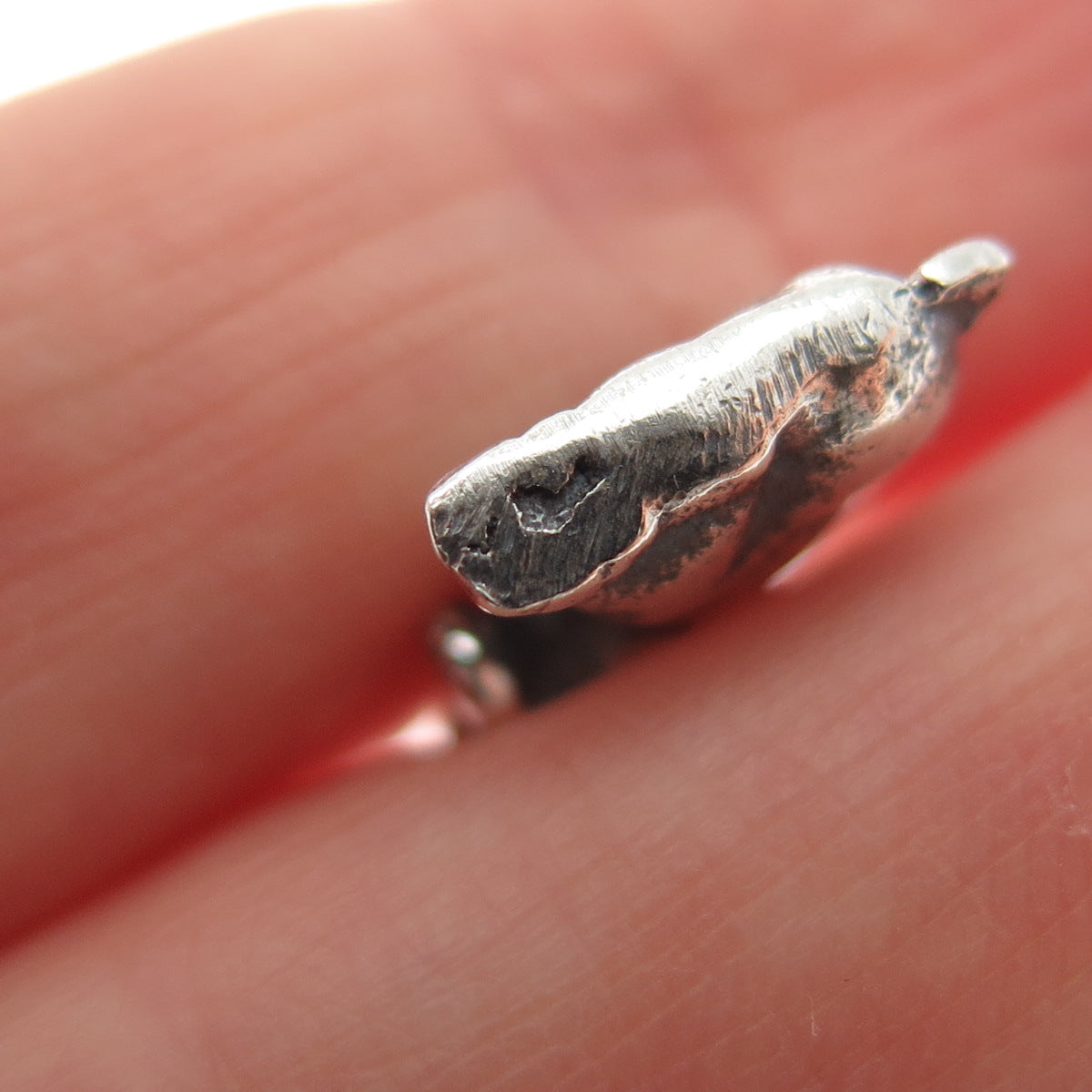 925 Sterling Silver Vintage Easter Bunny Oxidized Minimalist Charm Pendant