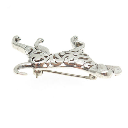 925 Sterling Silver Vintage Ornate Pointer Dog Pin Brooch