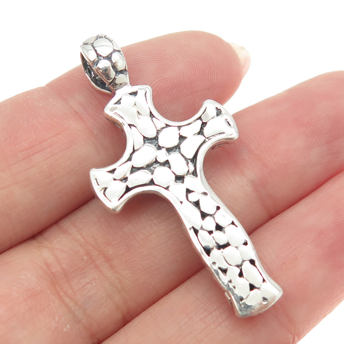 925 Sterling Silver Vintage Kali Cross Pendant