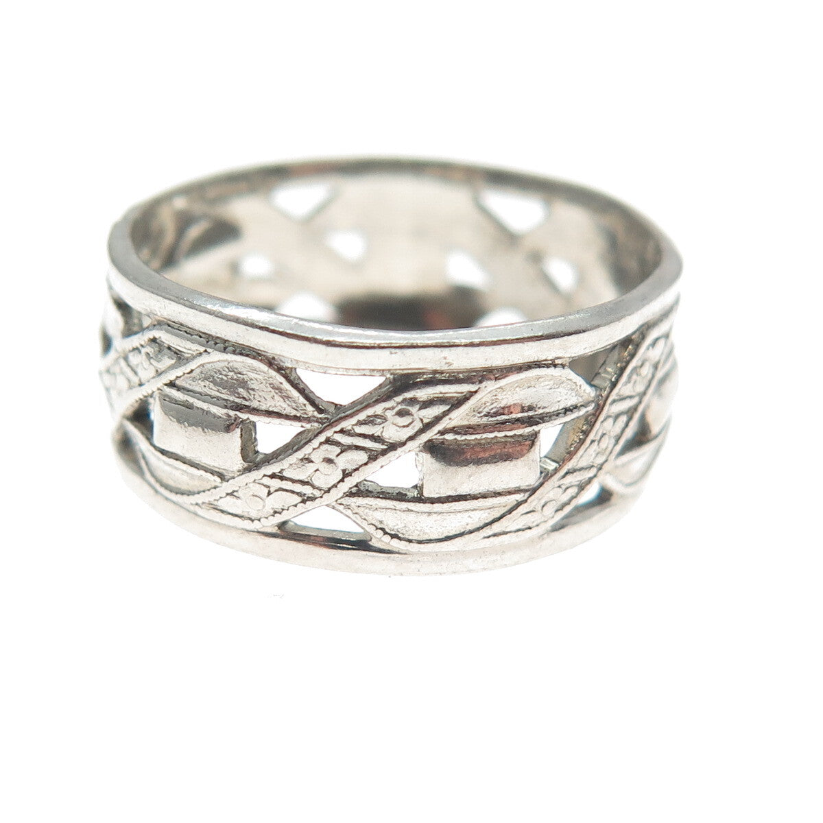 VARGAS 925 Sterling Silver Antique Art Deco Forget Me Not Flower Ring Size 6.25