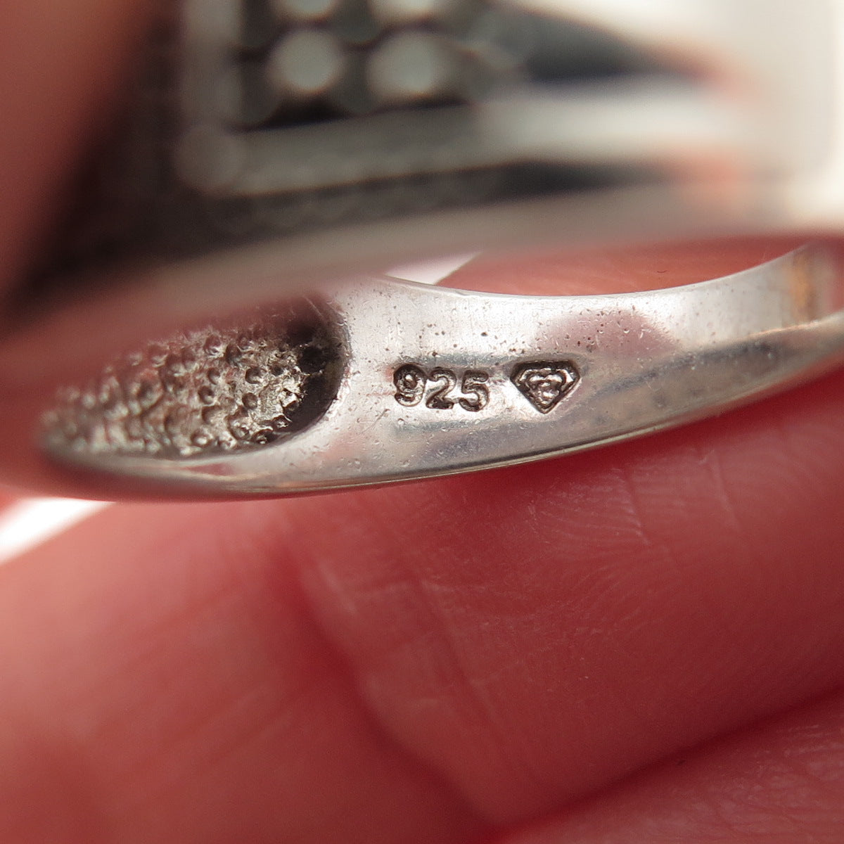 925 Sterling Silver Real Round-Cut Black Diamond Ring Size 7.25