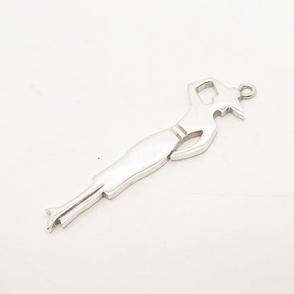 925 Sterling Silver Vintage Mexico Lady in Hat Pendant