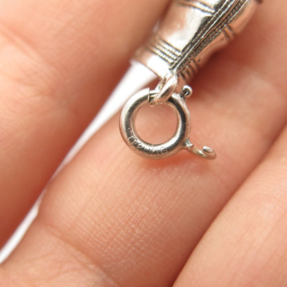 925 Sterling Silver Vintage BEAU Ice Skating Shoe Charm Pendant