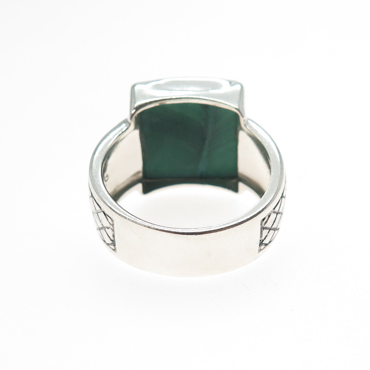 PHLD PlayHardLookDope 925 Sterling Silver Real Malachite Ring Size 11.5