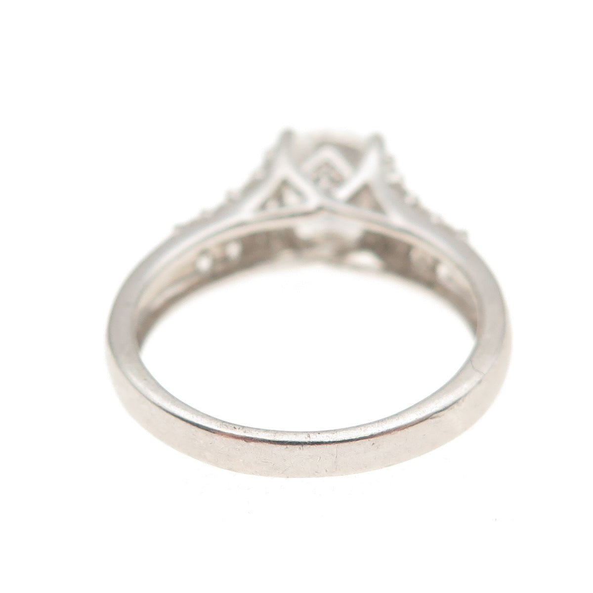 925 Sterling Silver Round-Cut C Z Engagement Ring Size 7.25