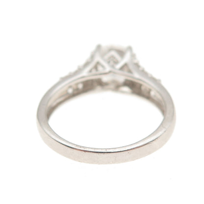 925 Sterling Silver Round-Cut C Z Engagement Ring Size 7.25
