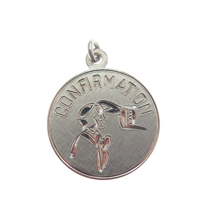 LUMIN 925 Sterling Silver Vintage Confirmation Religious Charm Pendant