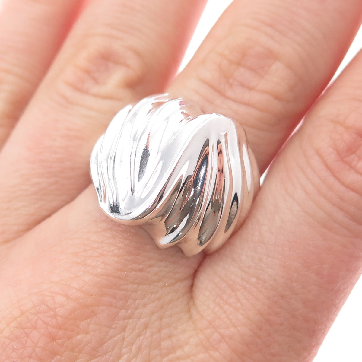 925 Sterling Silver Vintage Mexico Modernist Ring Size 9.5