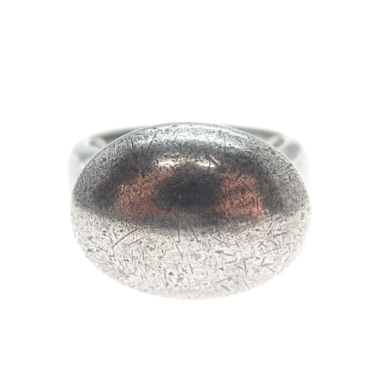 925 Sterling Silver Vintage Modernist Dome Oxidized Ring Size 10