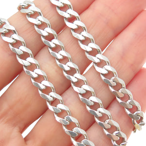 925 Sterling Silver Vintage Italy Curb Chain Necklace 24"