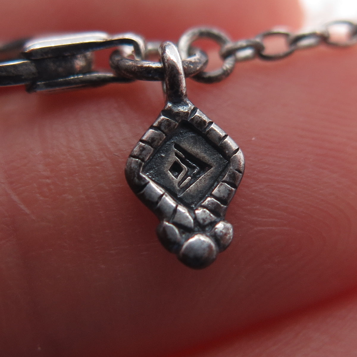 SILPADA 925 Sterling Silver Vintage C Z Art Deco Pendant Chain Necklace 18"