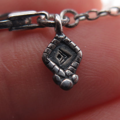 SILPADA 925 Sterling Silver Vintage C Z Art Deco Pendant Chain Necklace 18"