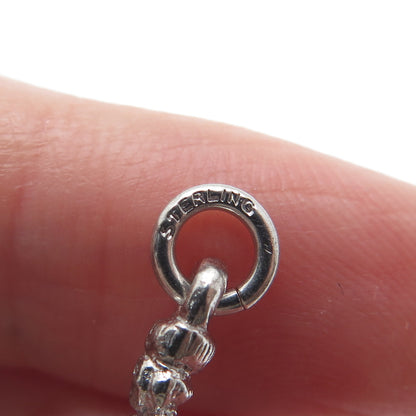 925 Sterling Silver Vintage Queen Oxidized Minimalist 3D Charm Pendant