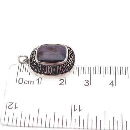 925 Sterling Silver Vintage Enamel City of New Rochelle Inc. 1899 Charm Pendant