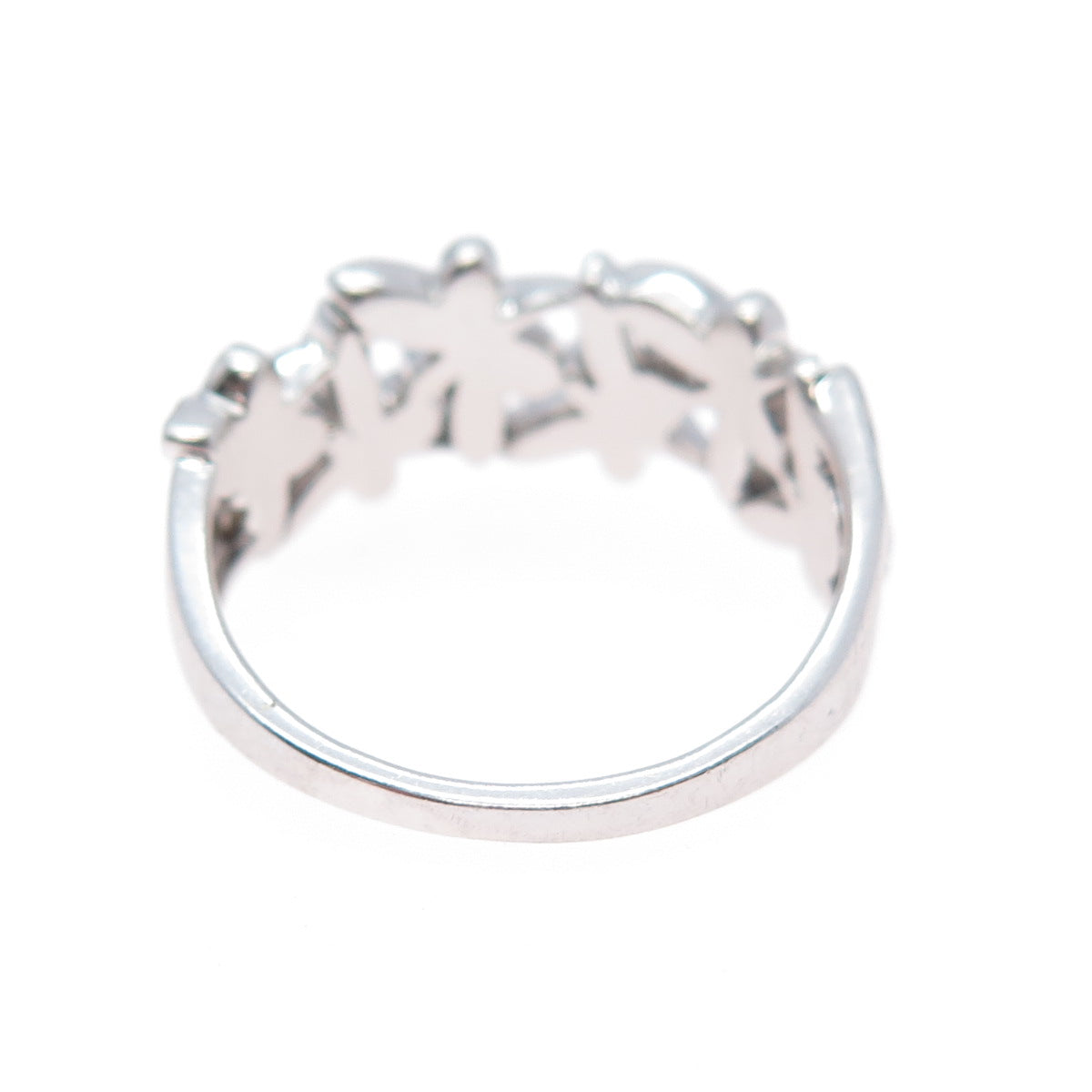 925 Sterling Silver Real Round-Cut Diamond Butterfly Ring Size 9.75