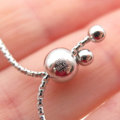 MILOR 925 Sterling Silver Italy Cable Link Adjustable Bolo Bracelet 6-9.75"
