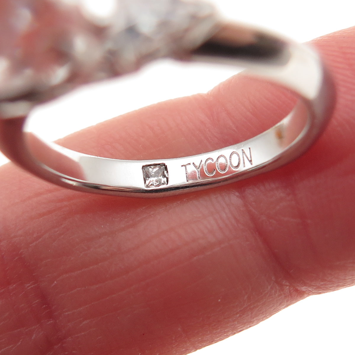 TYCOON 925 Sterling Silver Multi-Cut C Z Engagement Ring Size 5