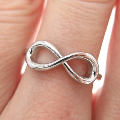 925 Sterling Silver Vintage Infinity Ring Size 6.25